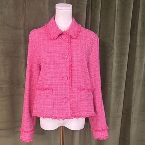 IBlues Chic Pink Tweed Jacket, US8